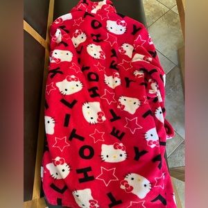 Hello Kitty Red Fleece Hooded Blanket Robe